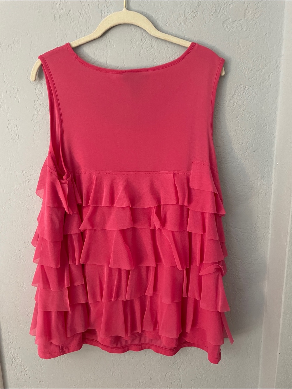 I.N.C.  Pink Layered Ruffle Tank Top - Picture 2 of 6
